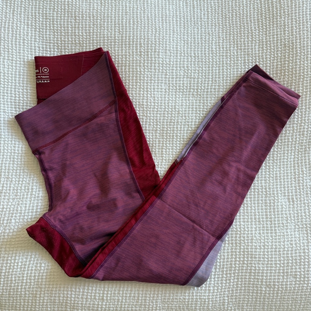 Outdoor Voices Burgundy and Lavender Leggings
